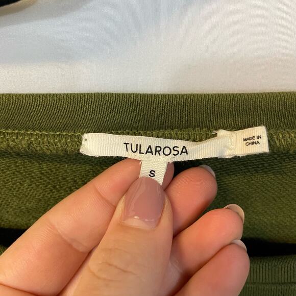 Tularosa Luna Pullover Olive Green Sweatshirt Elastic Hem Long Sleeve Small NWT - Picture 4 of 7